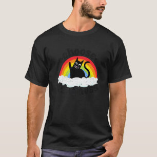 Anti Bullying Rainbow Peace Kind Hippie Cat Choose T-Shirt