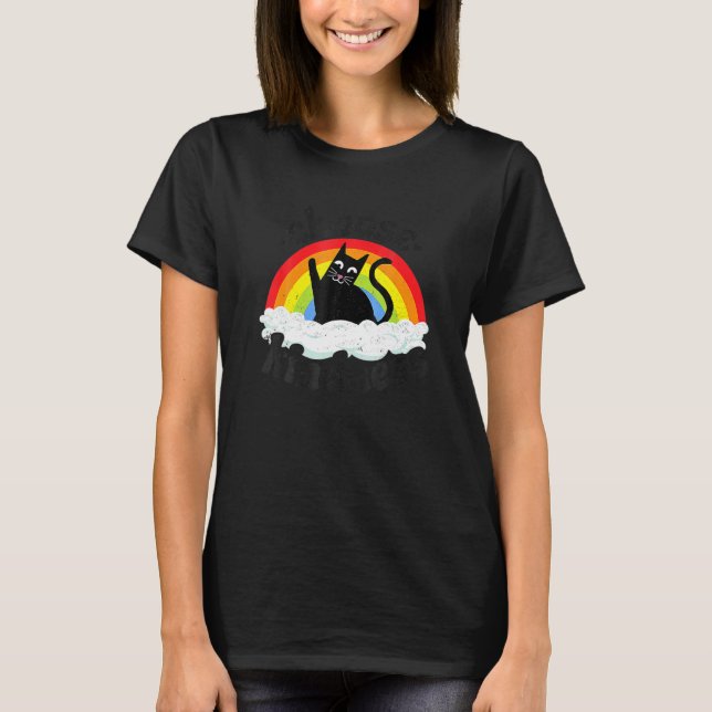 Anti Bullying Rainbow Peace Kind Hippie Cat Choose T-Shirt (Front)