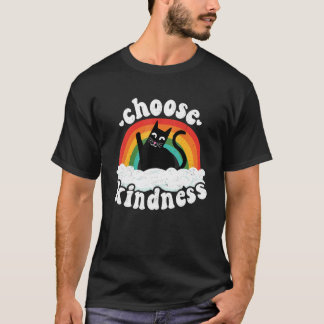 Anti Bullying Rainbow Peace Kind Hippie Cat Choose T-Shirt