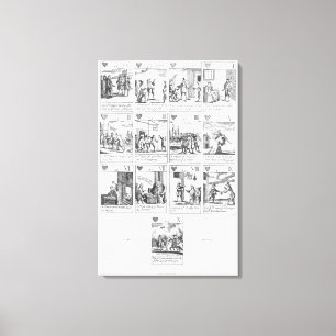Anti-catholic playing cards commemorating canvas print