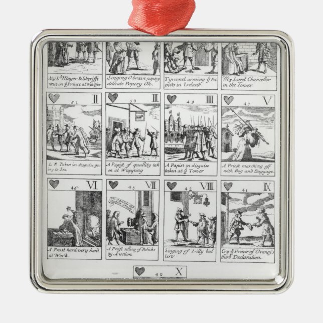 Anti-catholic playing cards commemorating metal tree decoration (Front)