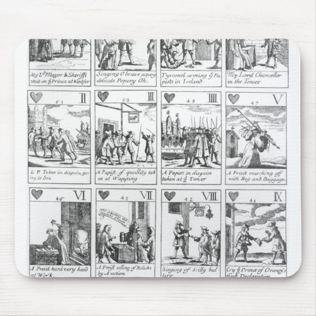 Anti-catholic playing cards commemorating mouse mat (Front)