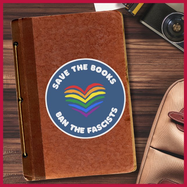 Anti-Censorship Book Banning Round Rainbow Heart (Creator Uploaded)