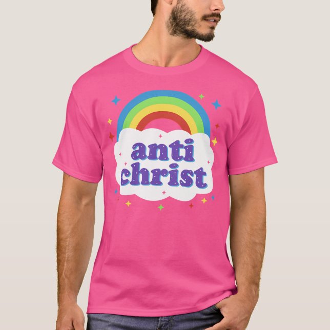 Anti-Christ Cute Kawaii Rainbow T-Shirt (Front)