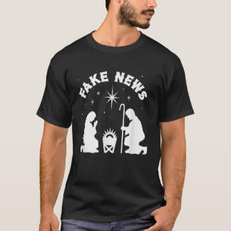 Anti Christmas Religion Atheist Fake News Nativity T-Shirt