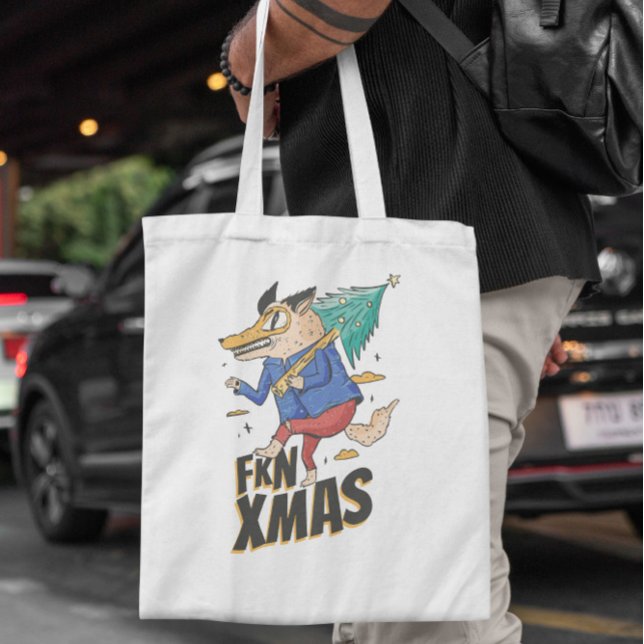 Anti Christmas Wolf Tote Bag   (Creator Uploaded)