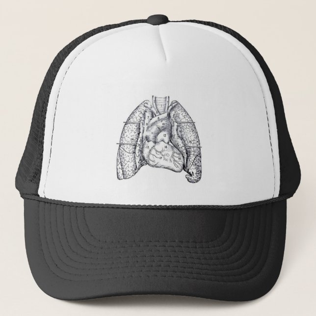 anti cigarettes smoking Retro Anatomy Lungs Trucker Hat (Front)