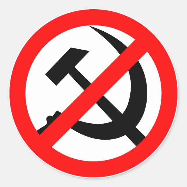 Anti-Communist Classic Round Sticker (Front)