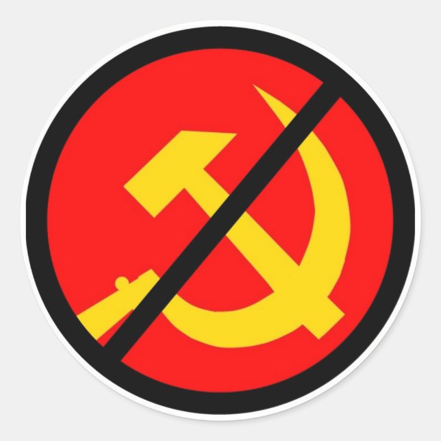 anti-communist classic round sticker (Front)