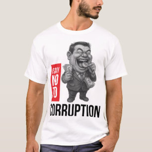 Anti Corruption   Caricature Sketch Art T-Shirt