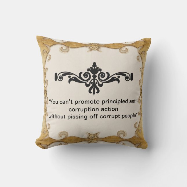 Anti-Corruption Throw Pillow (Front)
