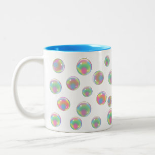 Anti covid19 multicolored soap bubbles Two-Tone coffee mug