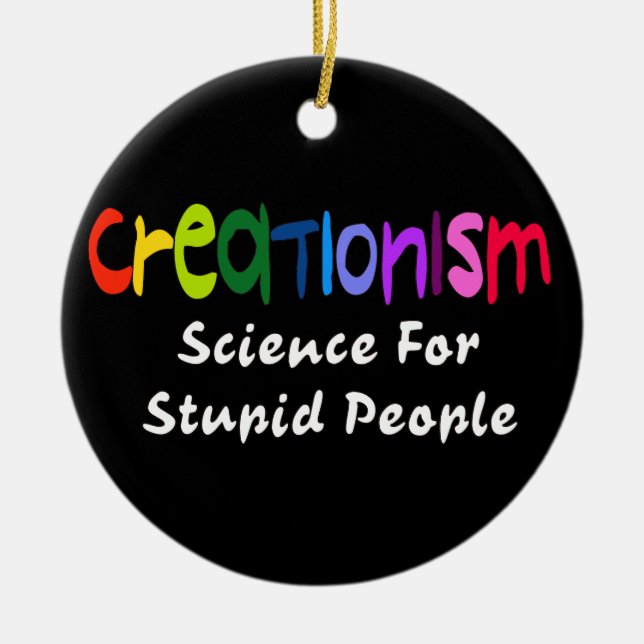 Anti-Creationism Ceramic Tree Decoration (Front)