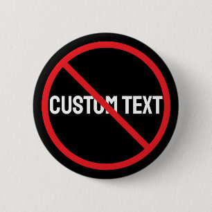 Anti Custom Text Black Round Button Design Style