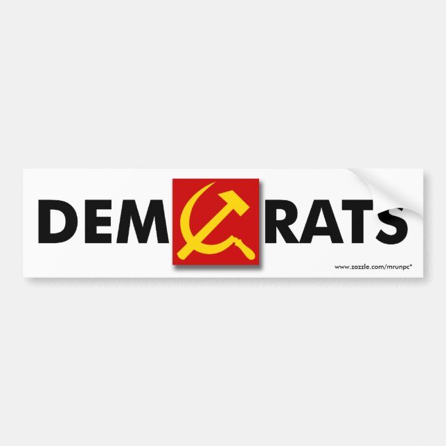 Anti Democrat “DemRats” bumper sticker (Front)