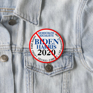 Anti Democratic Biden Harris Edit YEAR 7.5 Cm Round Badge