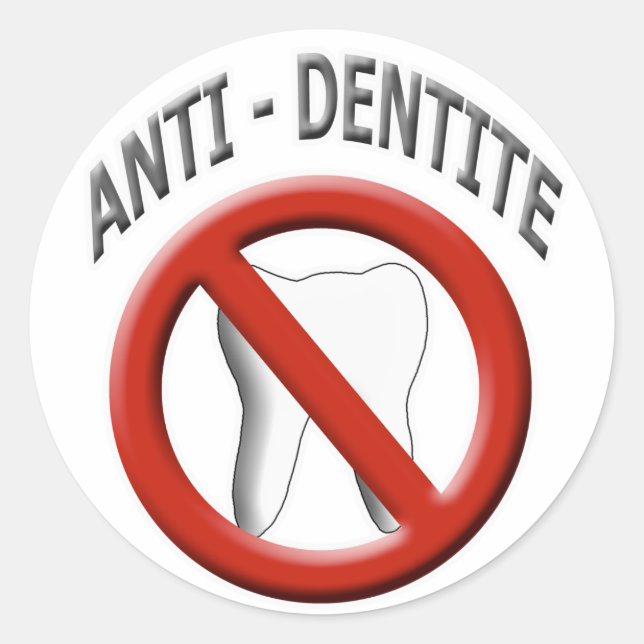 Anti Dentite Classic Round Sticker (Front)