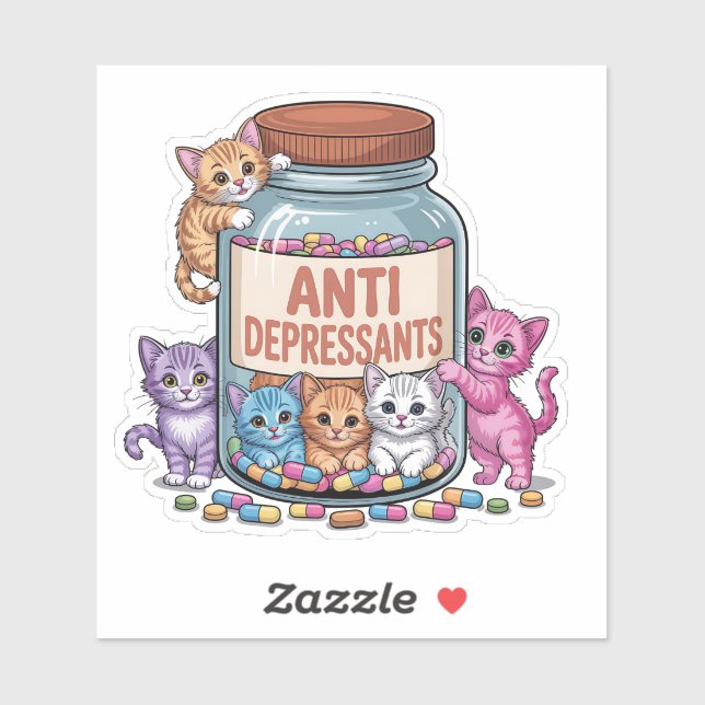 Anti-Depressants Jar Full of Kittens (Sheet)
