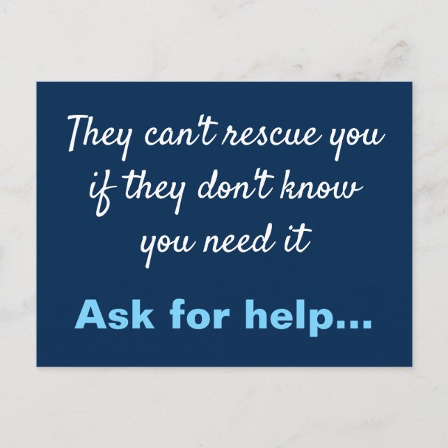 Anti Depression Suicide Prevention Postcard (Front)