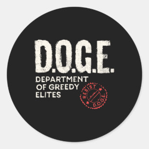 Anti Doge D.o.g.e. Real Meaning Definition Classic Round Sticker