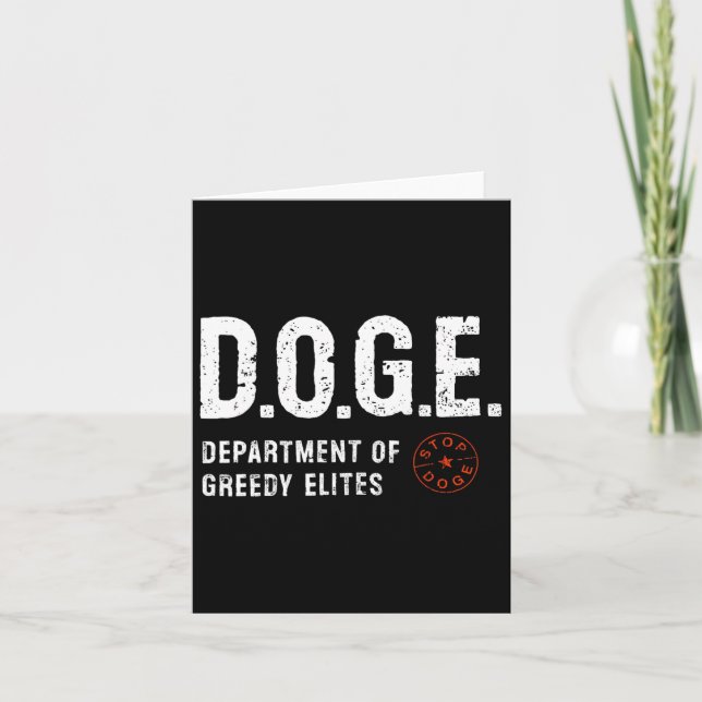 Anti Doge D.o.g.e. Real Meaning Funny Definition  Card (Front)