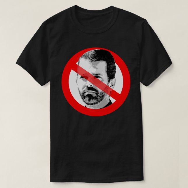 Anti Donald Trump Jr. Crossed Out Face T-Shirt (Design Front)