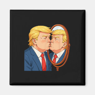 Anti-donald Trump Kissing Mirror - Narcissism Sati Magnet
