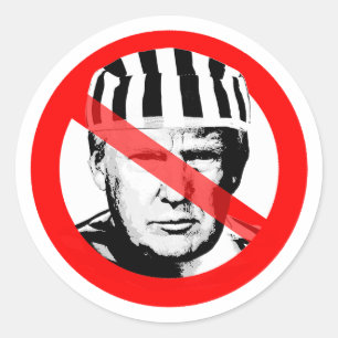 Anti Donald Trump Prisoner Crossed Out Face Classic Round Sticker