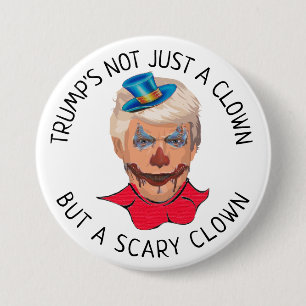 Anti Donald Trump Scary Clown Button