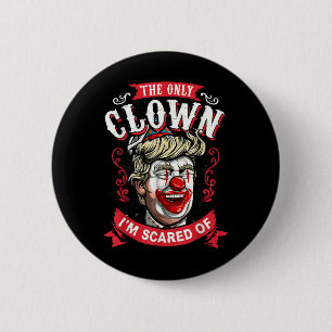 Anti Donald Trump T Shirt Funny Clown Resist Men 6 Cm Round Badge