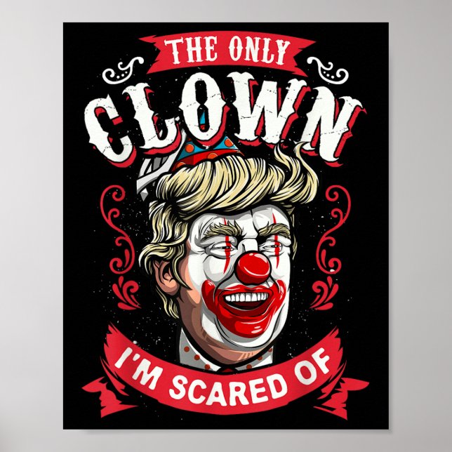 Anti Donald Trump T Shirt Funny Clown Resist Men Poster (Front)