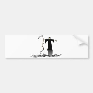 Anti-drinking and driving bumper sticker