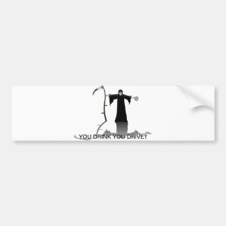 Anti-drinking and driving bumper sticker