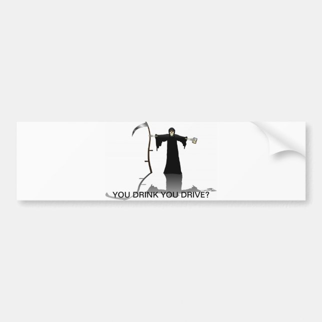 Anti-drinking and driving bumper sticker (Front)