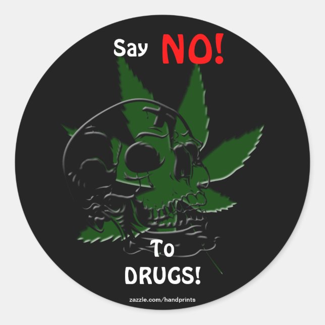Anti-Drug Skull and Pot Plant Campaign  Stickers (Front)