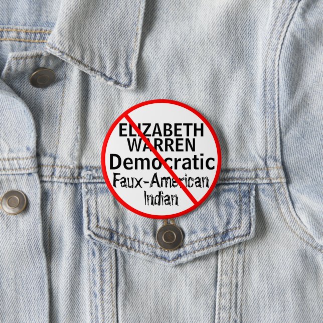 Anti-Elizabeth Warren Democratic Party 7.5 Cm Round Badge (In Situ)