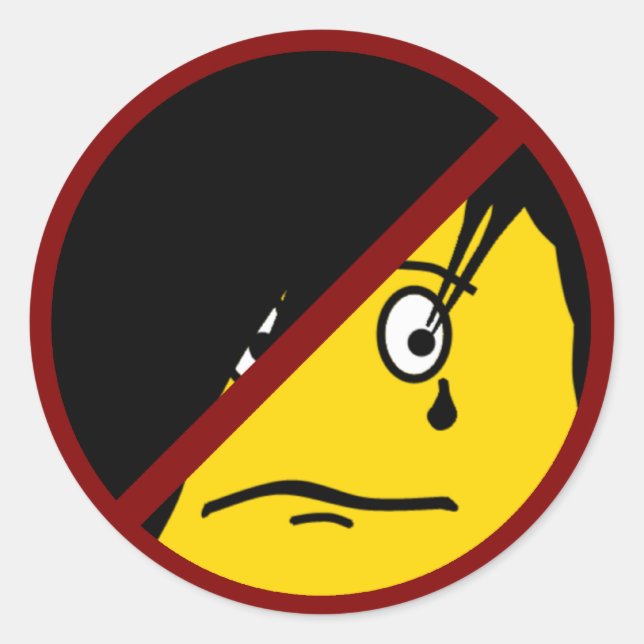Anti EMO emoticon Sticker (Front)