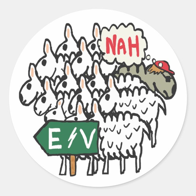 Anti EV Classic Round Sticker (Front)