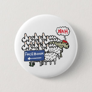 Anti Facebook 6 Cm Round Badge