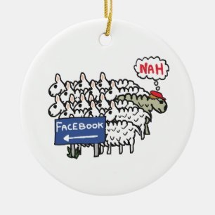 Anti Facebook Ceramic Tree Decoration