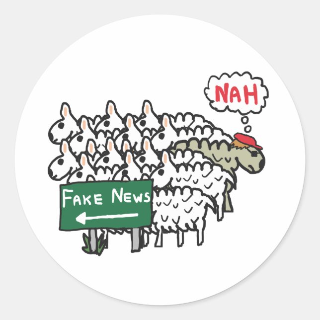 Anti Fake News Classic Round Sticker (Front)