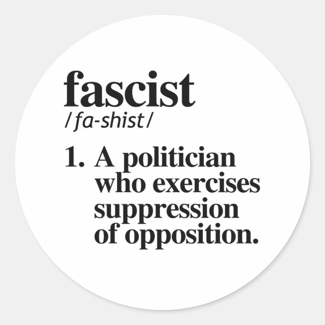 Anti-Fascism Classic Round Sticker (Front)