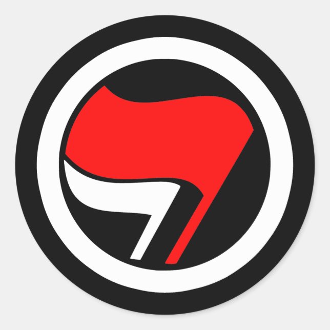 Anti-Fascism Flag Reverse Classic Round Sticker (Front)