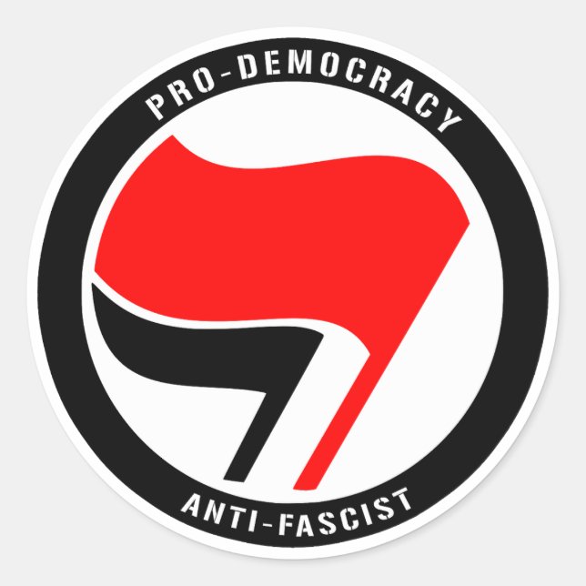 Anti-Fascism Pro Democracy Classic Round Sticker (Front)
