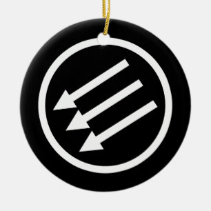 Anti-Fascism White Arrows Ceramic Tree Decoration