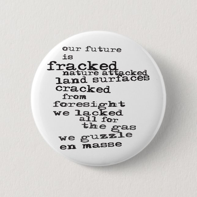 Anti-Fracking 6 Cm Round Badge (Front)