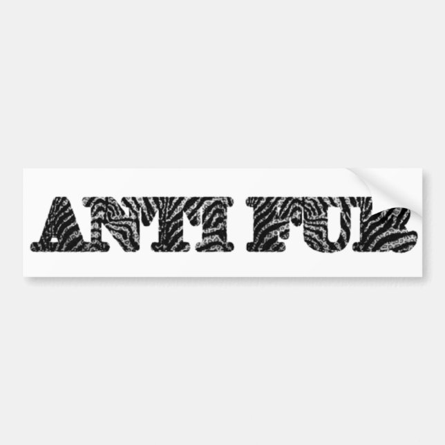 ANTI FUR/Animal Protection Bumper Sticker (Front)
