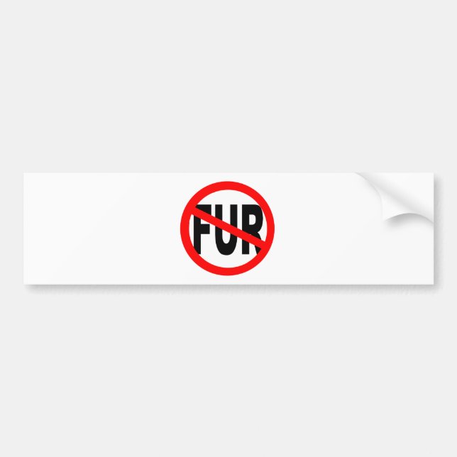 Anti Fur Design Bumper Sticker (Front)