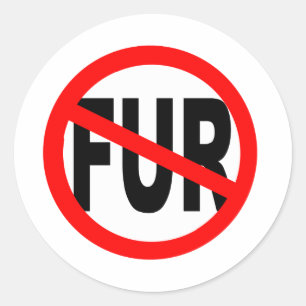 Anti Fur Design Classic Round Sticker