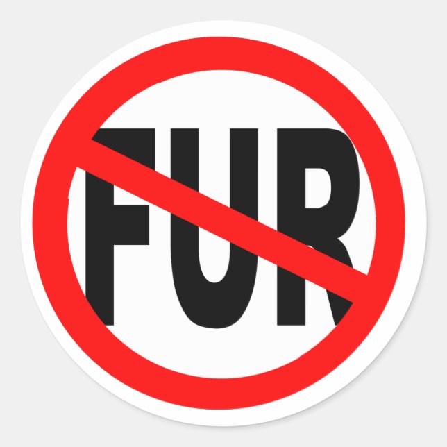 Anti Fur Design Classic Round Sticker (Front)